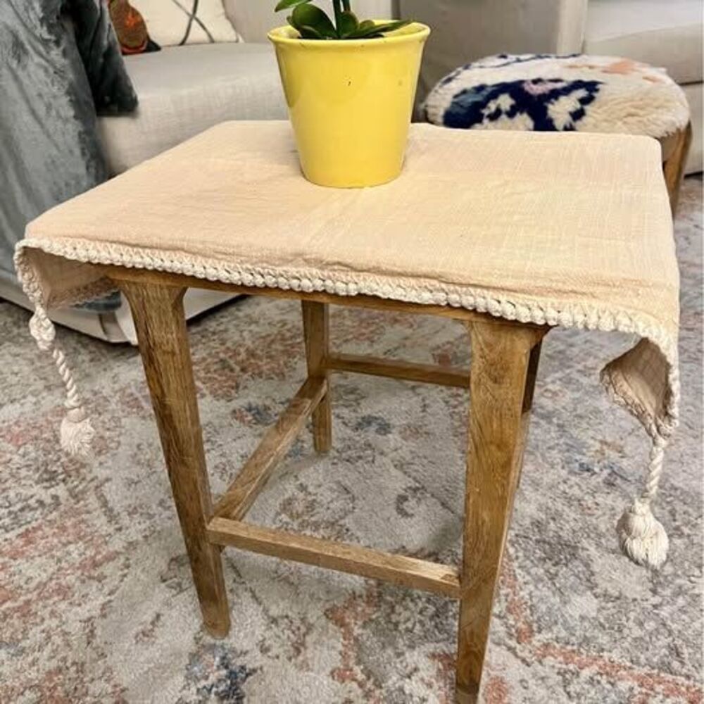 Sweet Little Handwoven Cotton Tablecloth from Guatemala